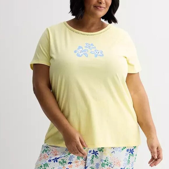 Croft & Barrow Top & Capri Pajama 3X - Picture 2 of 9